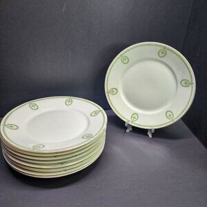 Vtg Rosenthal Selb Bavaria Donatello Salad Plates Green Laurel Design 7.5" Set 9